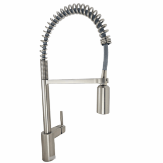 Model 5923SRS  – Spring Pull Down Sprayer Kitchen Faucet with 360 Degree Spout Swivel in Stainless Finish (National Retailer Brand) – Open Box (Never Used)