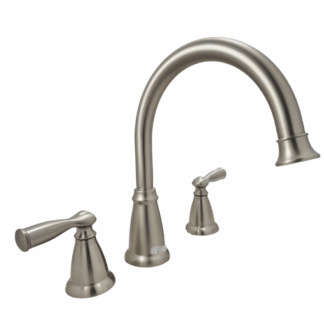 Model 86924SRN – 2-Handle Deck-Mount High Arc Roman Tub Faucet in Brushed Nickel (National Retailer Brand) – Open Box (Never Used)