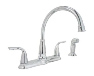 Model 87102 – 2-Handle Standard Kitchen Faucet with Side Sprayer – Chrome Finish (National Retailer Brand) – Open Box (Never Used)