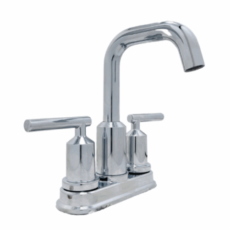 Model 6150 –  4 in. Centerset 2‑Handle High‑Arc Bathroom Faucet with Pop‑Up Assembly – Chrome Finish – (National Retailer Brand) – Open Box (Never Used)