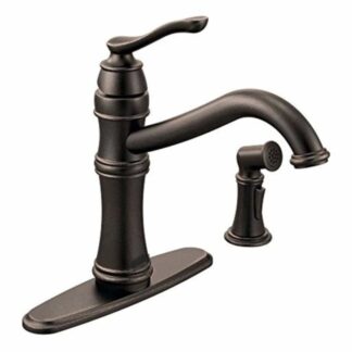 Model 7245ORB – Single-Handle Standard Kitchen Faucet with Side Sprayer – Oil Rubbed Bronze Finish (National Retailer Brand) – Open Box (Never Used)
