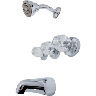 Model 2995EP – 3‑Handle 1‑Spray Tub and Shower Faucet with Valve – Chrome Finish – (National Retailer Brand) – Open Box (Never Used)