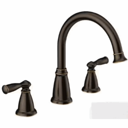 Model 86924BRB – 2-Handle Deck-Mount High Arc Roman Tub Faucet in Mediterranean Bronze (National Retailer Brand) – Open Box (Never Used)
