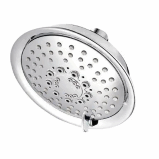 Model 015-WS-2TD2C – Multi-Setting 5.66 in. Fixed Wall-Mount Rain Shower Head with Water-Saving Feature in Polished Chrome Finish (National Retailer Brand) – Open Box (Never Used)