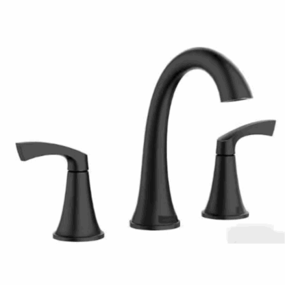 Model 84468BL  – 8 in. Widespread Double Handle High-Arc Bathroom Faucet with Valve in Matte Black (National Retailer Brand) – Open Box (Never Used)