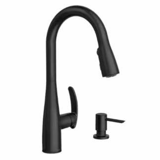 Model 87932BL  – Pull Down Sprayer Kitchen Faucet with 360 Degree Spout Swivel in Matte Black (National Retailer Brand) – Open Box (Never Used)