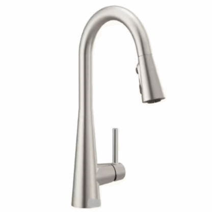 Model 7864SRS – Pull Down Sprayer Kitchen Faucet with 360 Degree Spout Swivel in Stainless Finish (National Retailer Brand) – Open Box (Never Used)