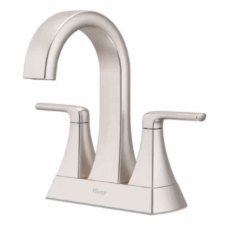 Model LF048-BIEGS – 4 in. Centerset Double Handle High Arc Bathroom Faucet with Drain Kit – Fingerprint-Resistant Brushed Nickel (National Retailer Brand) – Open Box (Never Used)