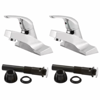 Model LF142-8002 –   4 in. Centerset Single Handle Bathroom Faucet Combo Kit – Polished Chrome Finish – (National Retailer Brand) – Open Box (Never Used)
