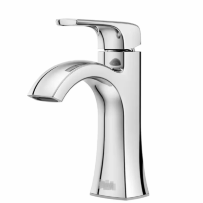 Model LF042-BIEC –  Single-Handle Single-Hole Bathroom Faucet with Deckplate and Drain Kit – Polished Chrome Finish – (National Retailer Brand) – Open Box (Never Used)