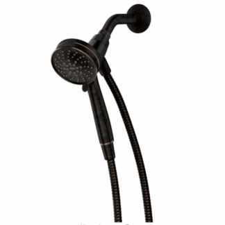 Model 26000BRB – 6-Spray Single Wall-Mount 3.75 in Adjustable Handheld Shower Head – Mediterranean Bronze Finish – (National Retailer Brand) – Open Box (Never Used)