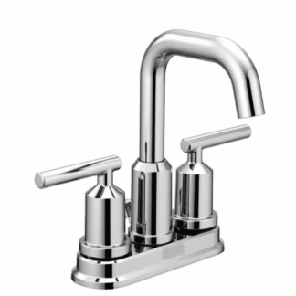 Model 6150 –  4 in. Centerset 2‑Handle High‑Arc Bathroom Faucet with Pop‑Up Assembly – Chrome Finish – (National Retailer Brand) – Open Box (Never Used)