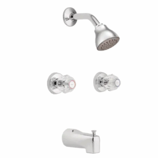 Model 2982EP – 2-Handle 1-Spray Tub and Shower Faucet with Valve – Chrome Finish – (National Retailer Brand) – Open Box (Never Used)