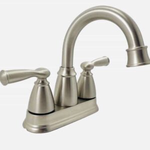 Model 84943SRN – 4 in. Centerset Double Handle Bathroom Faucet – Brushed Nickel Finish (National Retailer Brand) – Open Box (Never Used)