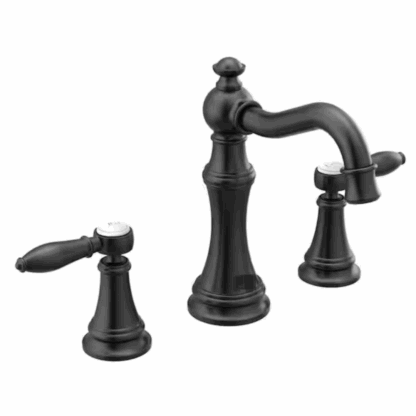 Model TS42108BL – 8 in. Widespread 2-Handle High-Arc Bathroom Faucet Trim Kit – Matte Black Finish (Valve Not Included) (National Retailer Brand) – Open Box (Never Used)
