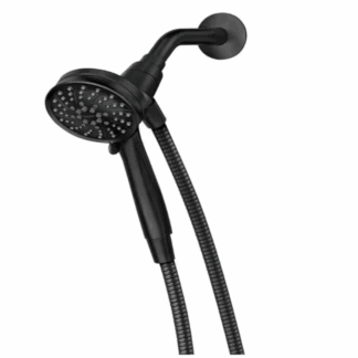 Model 26000BL –  6-Spray Single Wall Mount 3.75 in. Handheld Adjustable Shower Head – 1.75 GPM, Matte Black Finish (National Retailer Brand) – Open Box (Never Used)