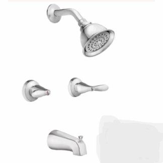 Model 82602 – 2-Handle 1-Spray Tub and Shower Faucet in Chrome Finish (Valve Included) (National Retailer Brand) – Open Box (Never Used)