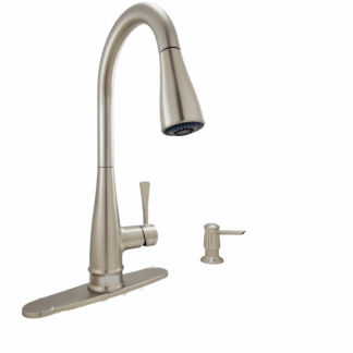 Model 87205SRS – Single-Handle Pull-Down Sprayer Kitchen Faucet in Stainless Finish (National Retailer Brand) – Open Box (Never Used)