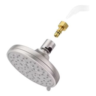 Model 015-WS2-HF01QGS – 6-Spray with 1.75 GPM 5.375 in. Wall Mount Fixed Shower Head with Quick Connect in Brushed Nickel (National Retailer Brand) – Open Box (Never Used)
