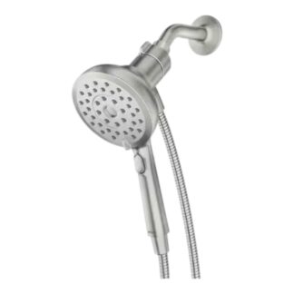 Model 220H2EPSRN – 8-Spray Patterns Wall Mount with 1.75 GPM 5 in. Handheld Shower Head with Adjustable Dial in Brushed Nickel (National Retailer Brand) – Open Box (Never Used)