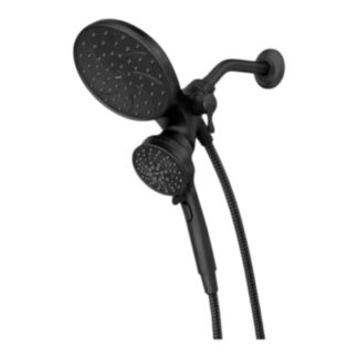 Model 26008BL  – 6-Spray 6.75 in. Dual Wall Mount Fixed and Handheld Shower Head 1.75 GPM in Matte Black (National Retailer Brand) – Open Box (Never Used)