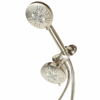 Model 200C0SRN – 8-Spray 4.75 in. Dual Tub Wall Mount Fixed and Handheld Shower Head in Spot Resist Brushed Nickel (National Retailer Brand) – Open Box (Never Used)
