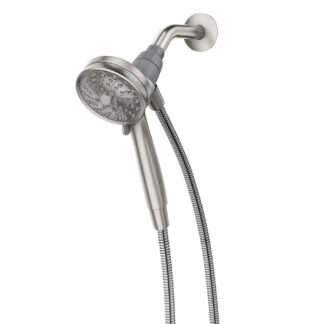 Model 26000SRN – 6-Spray Single Wall Mount 3.75 in. Handheld Adjustable Shower Head in Spot Resist Brushed Nickel (National Retailer Brand) – Open Box (Never Used)