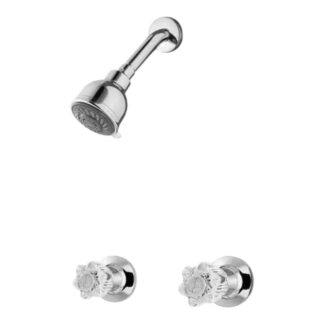 Model 807-WS-2BDCC – Double Handle 3-Spray Round Shower Faucet with Valve – Polished Chrome Finish (National Retailer Brand) – Open Box (Never Used)