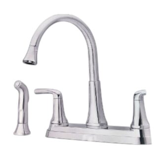 Model F-036-4LRC – 2-Handle Kitchen Faucet with Side Sprayer in Chrome (National Retailer Brand) – Open Box (Never Used)