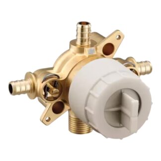 Model U140XS  – 4-Port Tub and Shower Pre-Fabricated Mixing Valve with Crimp Ring PEX Connections and Stops (National Retailer Brand) – Open Box (Never Used)