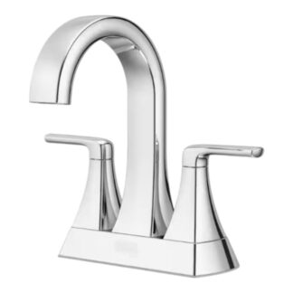 Model  LF048-BIEC – 4 in. Centerset Double Handle High Arc Bathroom Faucet with Drain Kit – Polished Chrome Finish (National Retailer Brand) – Open Box (Never Used)
