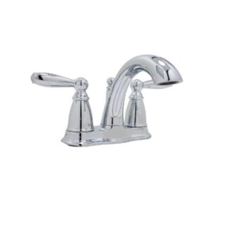 Model 6610 – 4 in. Centerset 2-Handle Low-Arc Bathroom Faucet in Chrome with Metal Drain Assembly – (National Retailer Brand) – Open Box (Never Used)