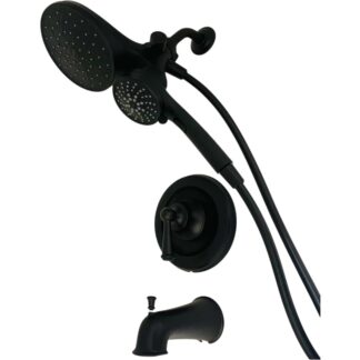 Model 82611BL – Single Handle 6-Spray Tub and Shower Faucet with Rainshower Combo in Matte Black (Valve Included) – (National Retailer Brand) – Open Box (Never Used)