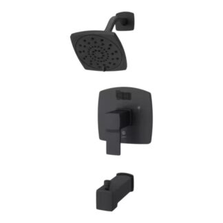 Model LG89-8DAB –  Modern 1-Handle Tub and Shower Faucet Trim Kit in Matte Black (Valve Not Included) – (National Retailer Brand) – Open Box (Never Used)