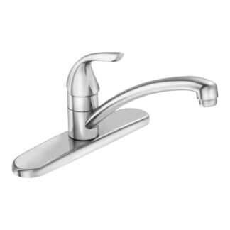 Model 87201 – Single-Handle Low Arc Kitchen Faucet in Chrome with Easy Install – (National Retailer Brand) – Open Box (Never Used)