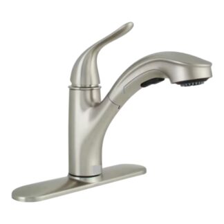 Model 87557SRS – Single-Handle Pull-Out Sprayer Kitchen Faucet in Stainless – (National Retailer Brand) – Open Box (Never Used)