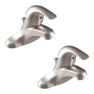 Model 84090SRN –  4 in. Centerset Single-Handle Bathroom Faucet in Brushed Nickel (2-Pack) – (National Retailer Brand) – Open Box (Never Used)