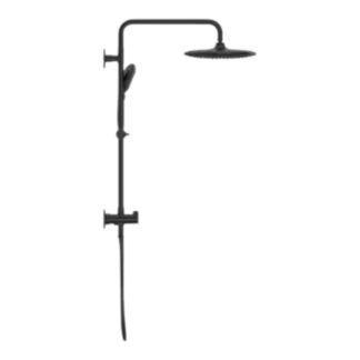 Model 1029072430 – 4-Spray Round 24 in. Wall Bar Shower Kit with Hand Shower 1.8 GPM in Matte Black (National Retailer Brand) – Open Box (Never Used)