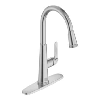 Model 1057730750 – Single Handle Pull Down Sprayer Kitchen Faucet with Dual Spray in Stainless Steel (National Retailer Brand) – Open Box (Never Used)