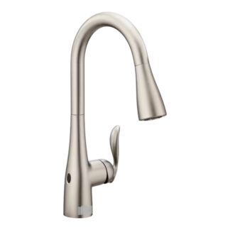 Model 7594EWSRS – Hands-Free Pull-Down Sprayer Kitchen Faucet with 360 Degree Spout Swivel – Smudge-Resistant Stainless Finish (National Retailer Brand) – Open Box (Never Used)