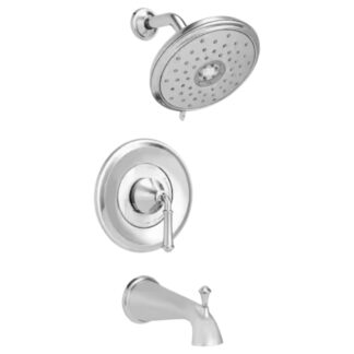 Model TU052508.002 – Water-Saving 1-Handle Tub and Shower Trim Kit for Rough-In Valves – Polished Chrome Finish (National Retailer Brand) – Open Box (Never Used)