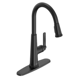 Model 1057732430  – Single Handle Pull Down Sprayer Kitchen Faucet with Dual Spray in Matte Black (National Retailer Brand) – Open Box (Never Used)