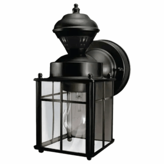 Hampton Bay HB-4132-MB Bayside Mission 150? Black Motion-Sensing Outdoor Wall Lantern Sconce