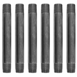 Pipe Decor 362 PD12X7-6 1/2 in. x 7 in. Black Industrial Steel Grey Plumbing Nipple (6-Pack)
