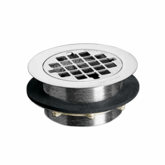 KOHLER K-9132-CP Round Brass Shower Drain for Use with Plastic Pipe, Gasket Included in Polished Chrome