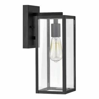 Tidoin TG-YDXY-F2001 1-Light Black Hardwired Outdoor Wall Lantern Sconce Porch Light With Clear Glass