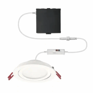 Commercial Electric 91918 4 in. Selectable New Construction and Remodel Color Ultra-Directional Canless Recessed Integrated LED Kit