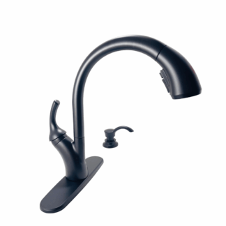 Delta Shiloh 19790Z-BLSD-DST Single-Handle Pull-Out Sprayer Kitchen Faucet with ShieldSpray in Matte Black