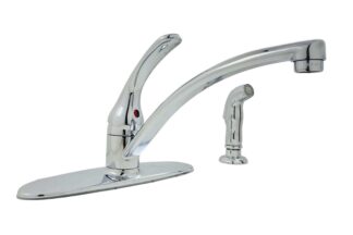 Delta Foundations B4410LF Single-Handle Standard Kitchen Faucet with Side Sprayer in Chrome