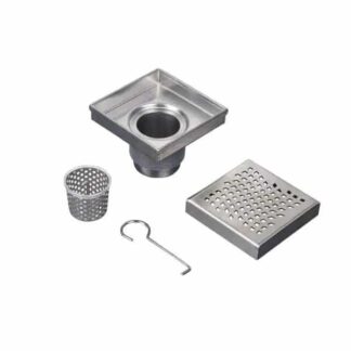 OATEY DSS4060R2 Designline 6 in. x 6 in. Stainless Steel Square Shower Drain with Wave Pattern Drain Cover